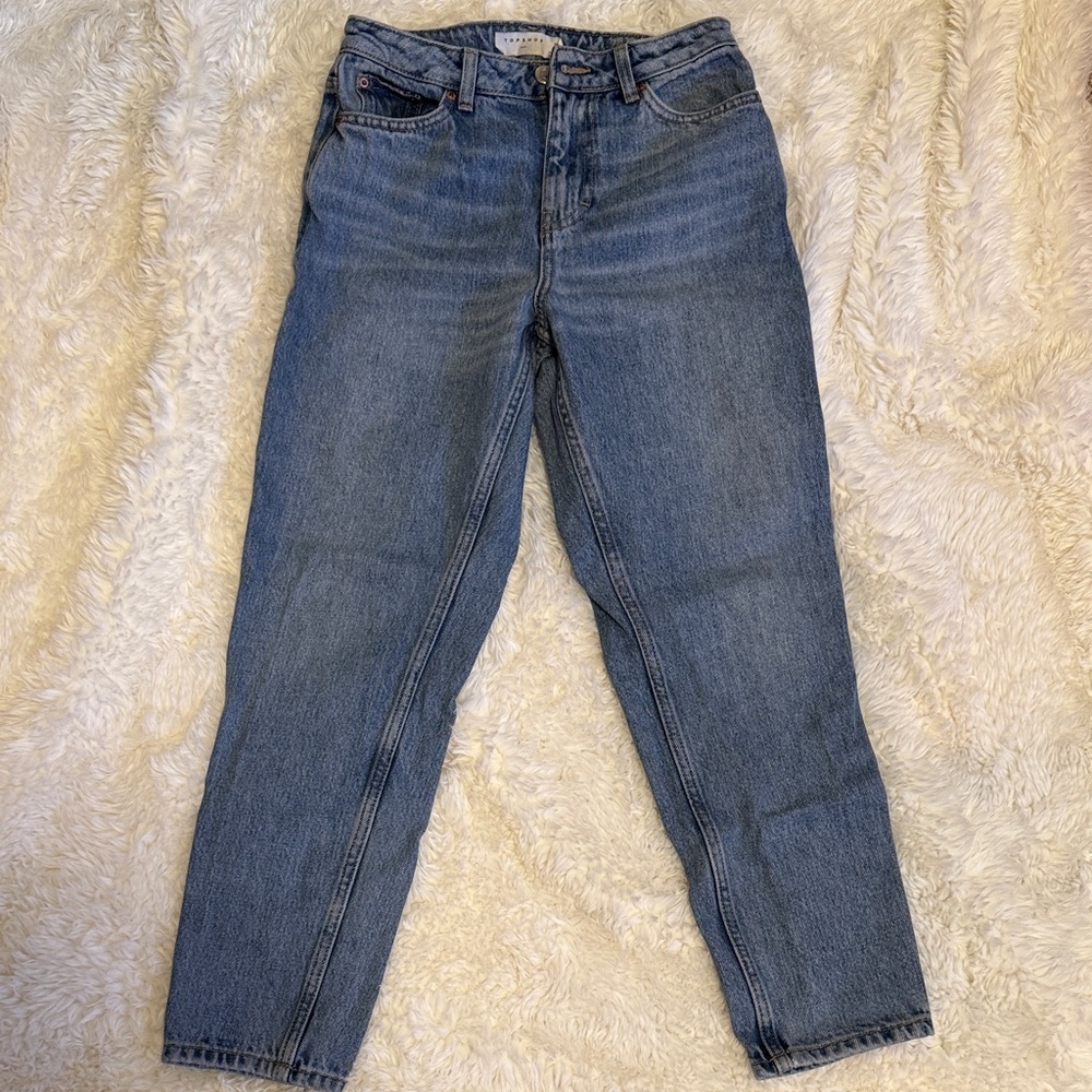 Topshop Women's Mom Straight Leg Jeans